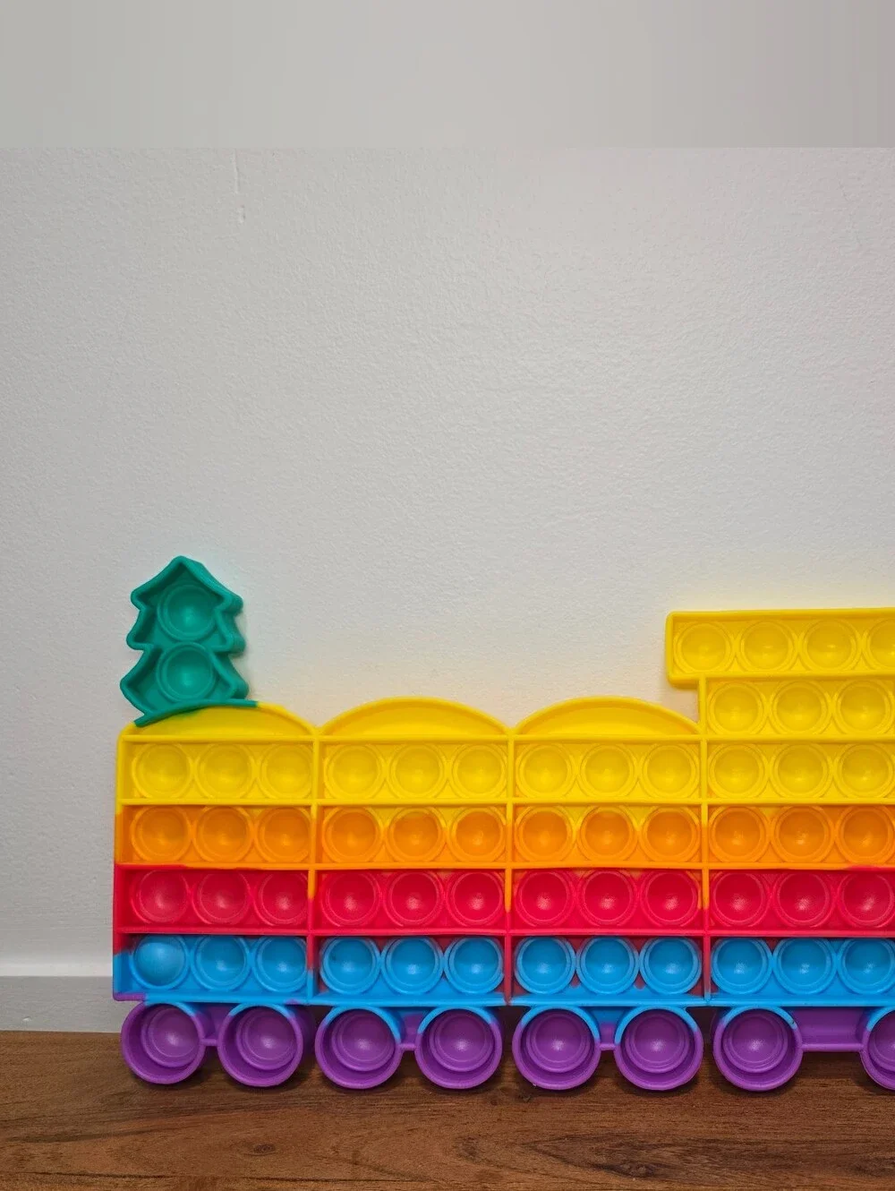 Multicolor Train Pop It Fidget Toy - Large Size